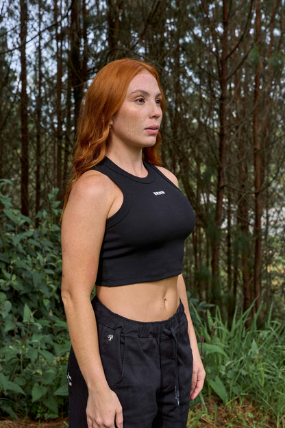 TANKTOP RIB SHORT GG NEGRO