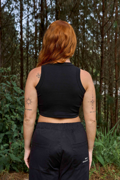 TANKTOP RIB SHORT GG NEGRO